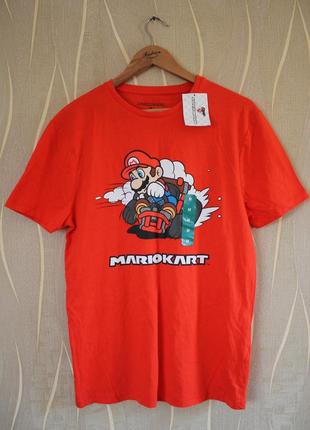 Футболка mario kart primark red short sleeve t-shirt super