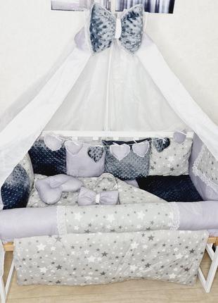 Детский постельный набор в кроватку для новорожденных