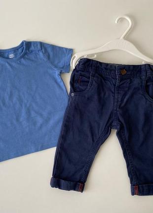Набор: футболка и брюки 6-9 мес 74 см для мальчика костюм на лето