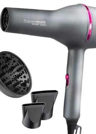 Профессиональный фен для волос Mozer MZ-5937 с 3 насадками 6000W