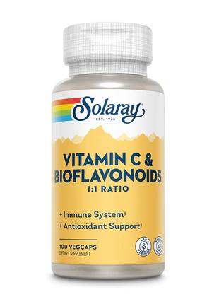 Витамин C c Биофлавоноидами, 500 мг, Solaray, 100 Капсул