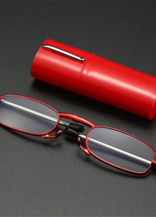 Складные очки с футляром "Zilead" красные + 2,0