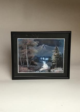 Картина зима серебряный лес
