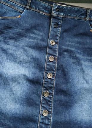 Женская джинсовая юбка street one 50 xl размер на пуговицы