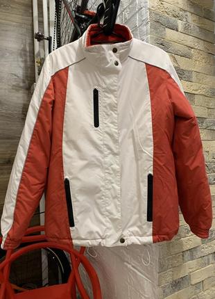 Куртка гірськолижна червона біла з кишенькою для paypass без к...