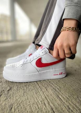 Nike air force one white deals and red