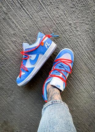 Кроссовки nike dunk low off-white "blue"