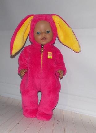 Одежда для кукол пупсов Беби Борн Baby Born - зайка теплый костюм
