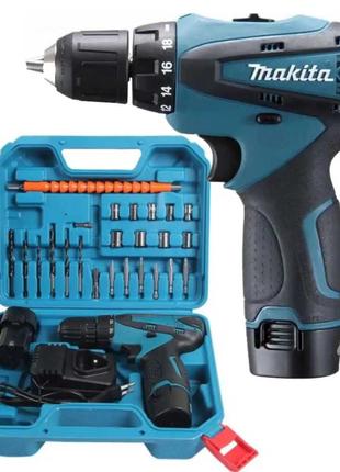 Акумуляторний шуруповерт 12V Makita DF330DWE,набір біт та запа...