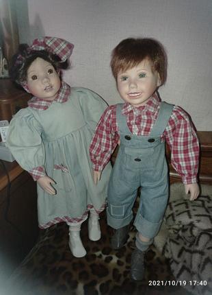 Фарфоровая кукла мальчик и девочка