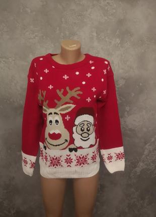 Мужской новогодний свитер с с оленем s санта клаус дед мороз