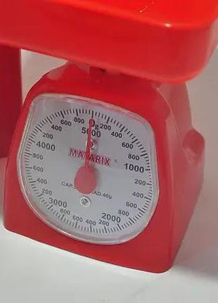 Компактные весы MATARIX MX-405 5 кг красные / Весы кухонные со...