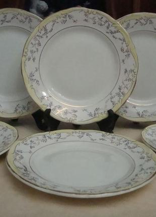 Антикварные тарелки набор 6 шт ссср буды 1950 годов №т3