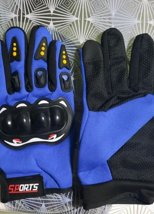 Мото перчатки синие