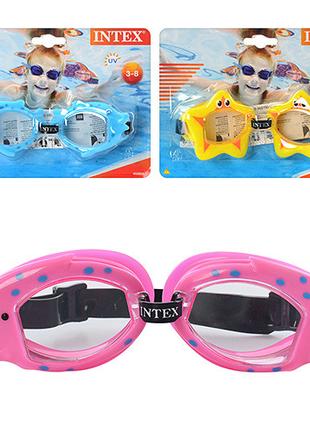 Очки для плавания 55603 (12шт) детские, 3-8лет, УФ-защита, рег...
