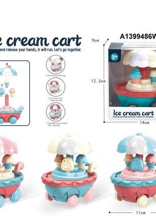 Заводна іграшка HY-711 (144 шт.) візок з морозивом, 12 см, їзд...