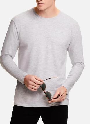 Мужская футболка с длинным рукавом xl,2xl,3xl цвет серый.