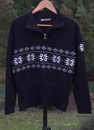 Теплий зимовий светр з комірцем на блискавці