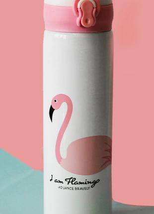 Термос-бутылка 500 мл металлический "Фламинго" вакуумная термо...