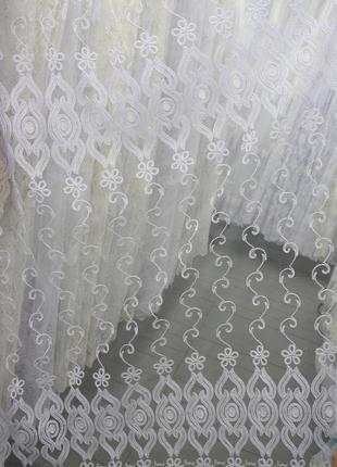 Rowi тюль сетка с вышивкой цвет белый
