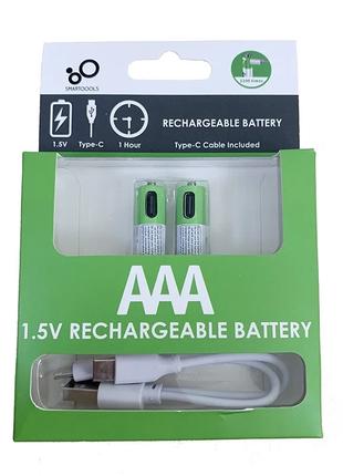 Батарейки AAA аккумуляторные с разъемом USB Type-C от Smartooo...
