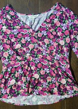 Цветочная блуза из искусственного шелка