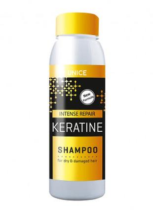Відновлюючий шампунь для волосся unice з кератином, 330 мл