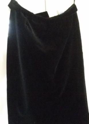 Велюровая юбка-карандаш черного цвета