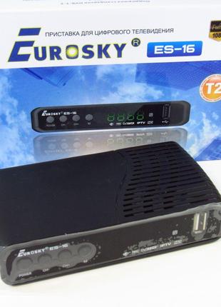 Приставка - Ресивер цифровой эфирный DVB-T2 тюнер - ES-16 (DVB...