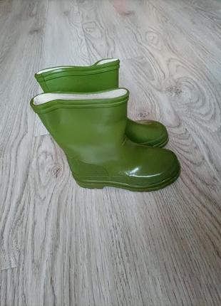 Зеленые резиновые сапоги/ обувь детская на дождь