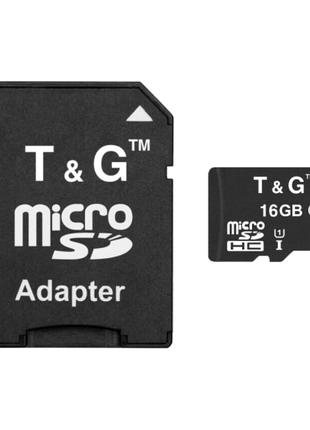 Карта Памяти T&G MicroSDHC 16gb UHS-1 10 Class & Adapter