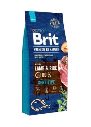 Brit Premium Sensitive Lamb & Rice сухой корм для собак с чувс...