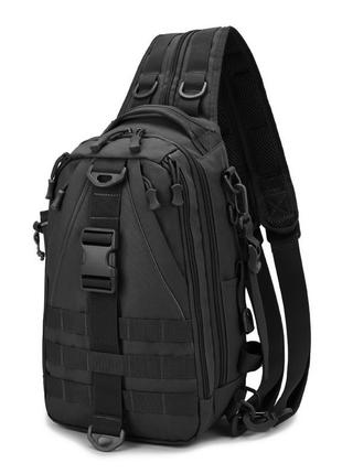 Черная тактическая сумка-рюкзак, борсетка армейская.