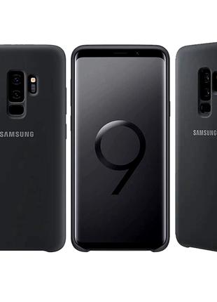 Силиконовый чехол для Samsung Galaxy S9 Plus Черный микрофибра...