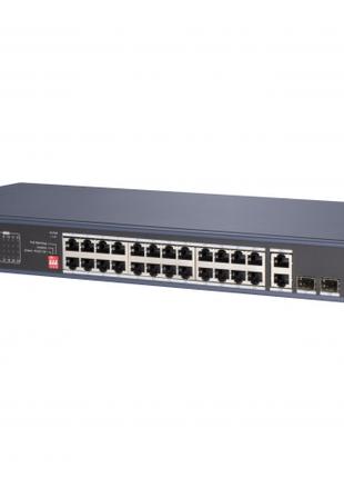 24-портовий некерований Hi-PoE комутатор Hikvision DS-3E0528HP-E