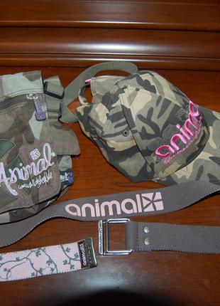 Женский набор камуфляж фирмы animal ( кепка, сумка, ремень ) ориг