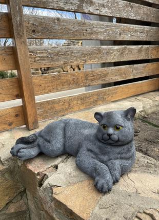 Садова фігура ДомФігурок Кіт сірий