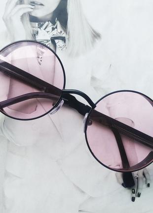 Уценка! Круглые очки тишейды с шорами розовый с черным