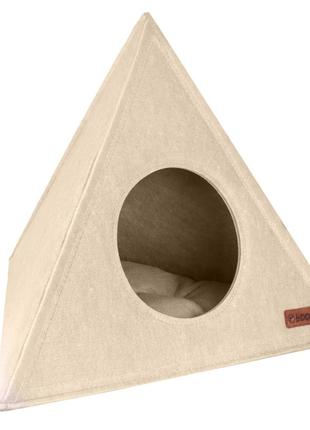 Домик для кота собаки Треугольный 60х48 см Бежевый