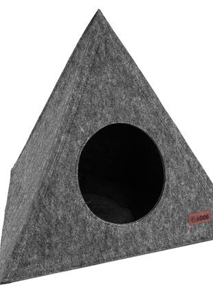 Домик для кота собаки Треугольный 50х42 см Серый