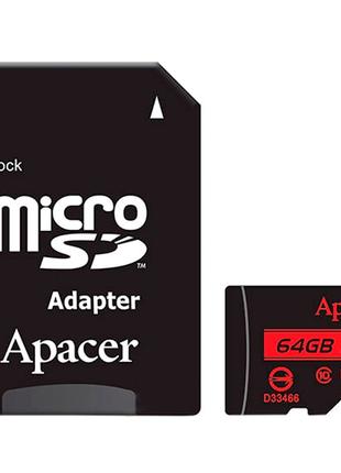Картка пам'яті microSDXC 64Gb Apacer (UHS-1) (Class 10) + Adap...