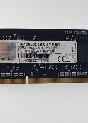 Оперативная память для ноутбука SODIMM G.Skill DDR3 4Gb 1600MH...