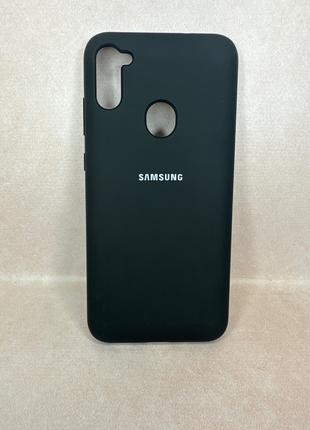 Чохол Samsung A11 Silicone Cover my color black *