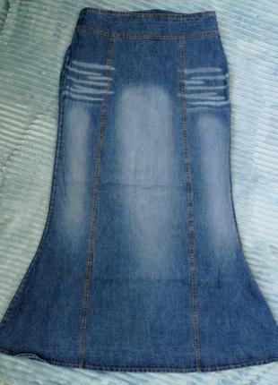 Красивая джинсовая юбка указан размер l ориентируйтесь по замерам