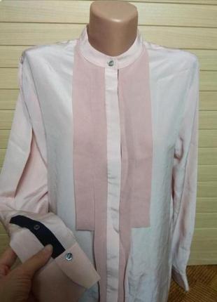 Шелковая блуза рубашка из 100% шёлка шёлк paul smith black ☕ 4...