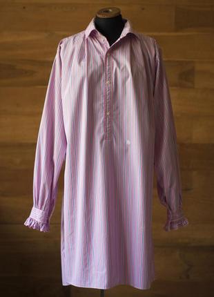 Розовое платье рубашка в полоску миди ralph lauren, размер м, l