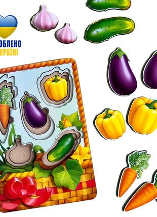 Настольная развивающая игра Корзина с овощами 1 Сортер овощи Р...