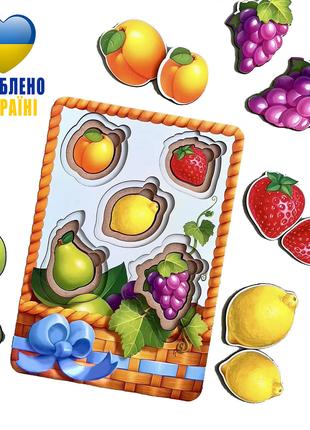 Настольная развивающая игра Корзина с фруктами 2 Сортер фрукты...