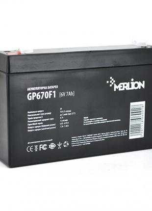 Аккумуляторная батарея Merlion AGM GP670F1 6V 7Ah