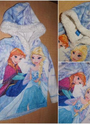 Disney - frozen махровая кофта 5-6 лет ледяное сердце эльза